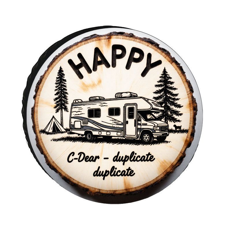 Outdoor Adventure Rv - HAPPY RV Kamp Temalı Polyester Lastik